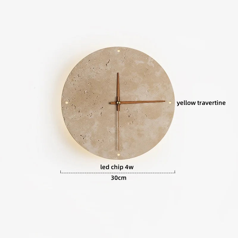 Helnys LED Wall Light Bedroom Restaurant Bar, Nordic Design, White Glass, Travertine Wood Canopy