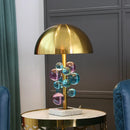 Helnys Mushroom Glass Ball Table Lamp for Living Room Bedroom Study Hotel