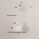 Helnys Nordic LED Glass Wall Light with Pull Chain Switch - Adjustable Bedside Lamp