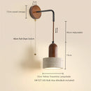 Helnys Mushroom LED Wall Light: Walnut Canopy, Yellow Travertine Wall Lamp