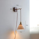 Helnys Walnut Wood LED Wall Light Fixture Indoor Living Bedroom Lamp