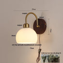 Helnys Glass Pull Chain LED Wall Lights for Hallway Bedroom Stair Fixture