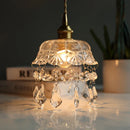 Helnys Nordic LED Pendant Light Crystal Glass Copper Kitchen Lamp