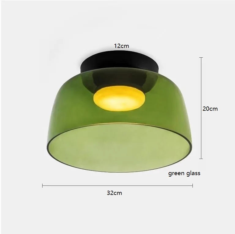 Helnys Amber Glass LED Pendant Lights - Nordic Modern Hanging Lamp