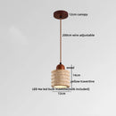 Helnys Wood Handle LED Pendant Lamp Modern Hanging Light for Home Décor
