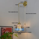 Helnys Vintage Glass Brass LED Wall Sconce Switched Vanity Light
