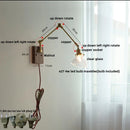 Helnys Brass LED Wall Light with Swing Arms & Pull Chain Switch