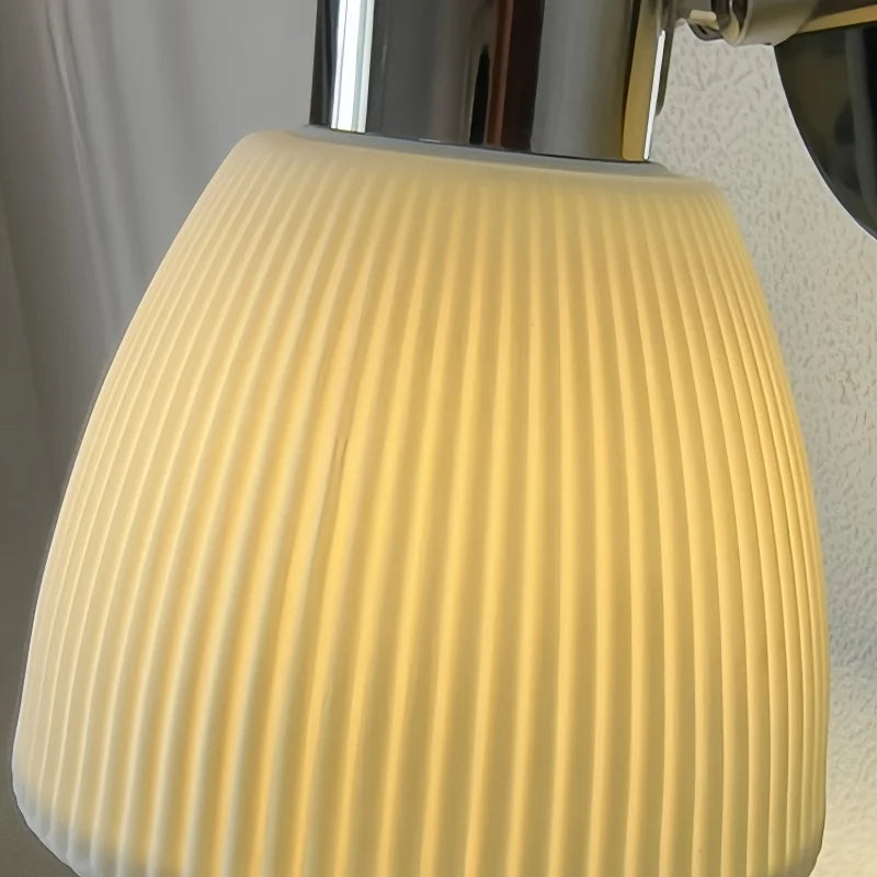 Helnys Nordic LED Wall Lamp with Switch, Up Down Rotation, Modern White Ceramic Shade