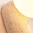 Helnys Wabi Sabi LED Wall Sconce Yellow Travertine Stone Glass Ball Decoration Lamp