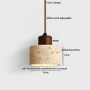 Helnys Wood Stone Hanging Lamp Adjustable LED Pendant Light Fixture
