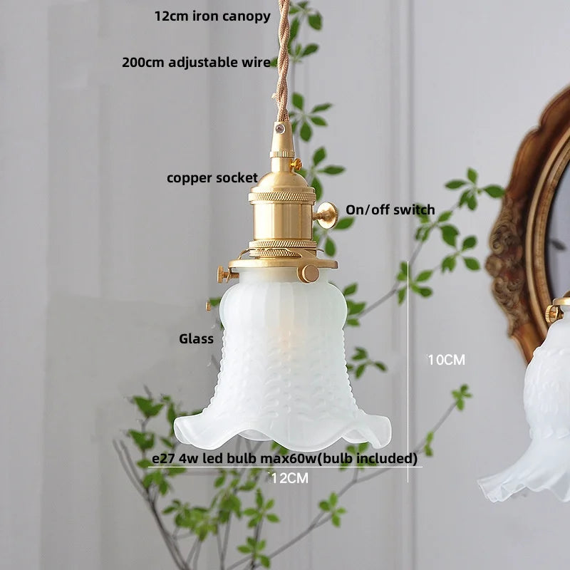 Helnys White Glass LED Pendant Light - Nordic Modern Hang Lamp for Home Decor