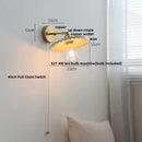 Helnys Nordic Ash Wood LED Wall Lights Rotate Pull Chain Switch