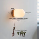 Helnys Glass Wall Light Sconce LED Switch Nordic Bedroom Bathroom Stairs Aplique Pared