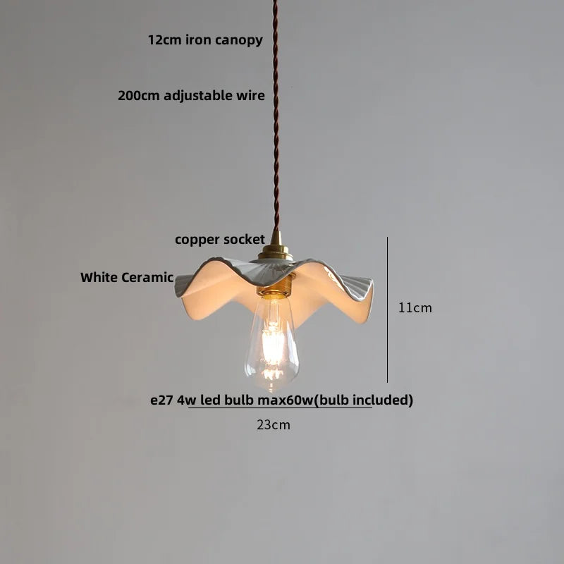 Helnys Ceramic Pendant Light for Home Decor & Dining Room- Modern Nordic Style