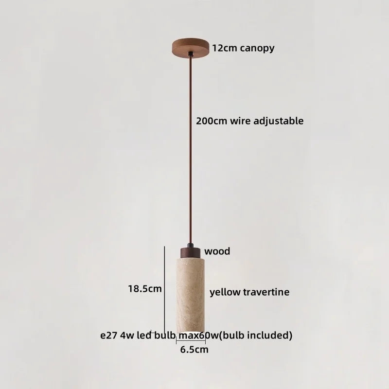 Helnys Wood Handle LED Pendant Lamp Modern Hanging Light for Home Décor