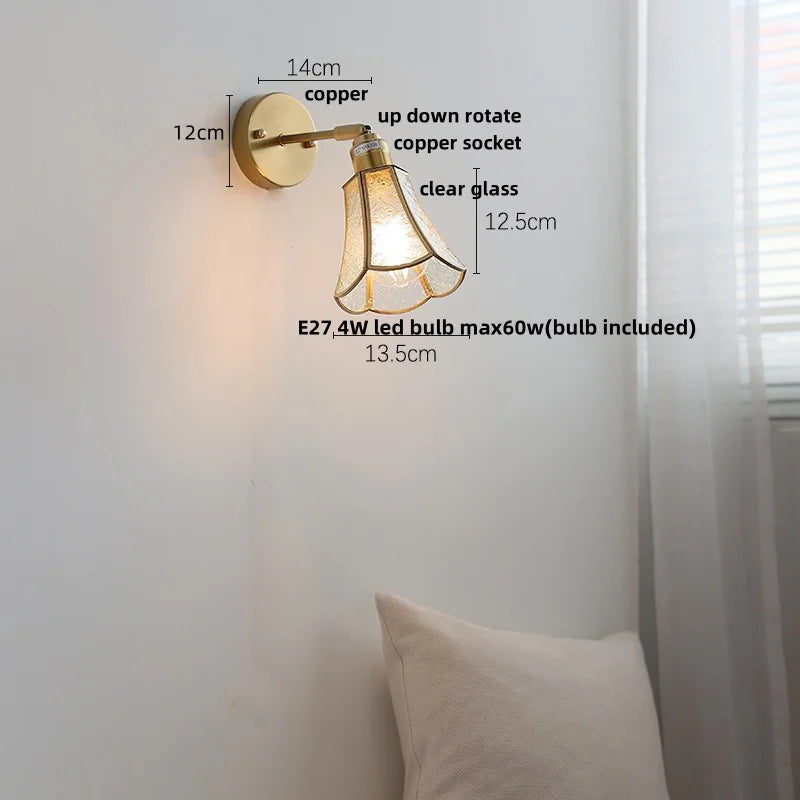 Helnys Gray Glass LED Wall Lights Modern Nordic Design