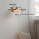 Helnys Wood White Ceramic Wall Lights - Pull Chain Switch LED Mirror Light