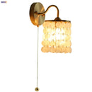 Helnys Conch Copper LED Wall Light Fixture with Pull Chain Switch