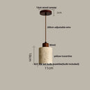 Helnys Modern LED Pendant Light Fixture with Wood Canopy for Restaurant Living Room