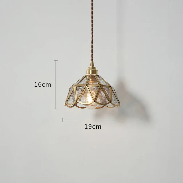Helnys Modern Nordic Glass Copper LED Pendant Lights for Dining Room & Bedroom