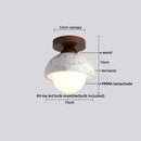 Helnys Yellow Travertine LED Ceiling Light: Nordic Modern Glass Ball Ceiling Lamp
