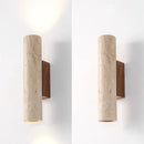 Helnys Wood Canopy LED Wall Lights - Nordic Modern Yellow Travertine Sconce