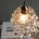 Helnys Crystal LED Pendant Light Clear Glass French Vintage Hanging Lamp