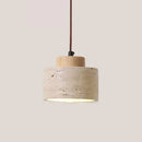 Helnys Modern LED Pendant Light Fixture with Wood Canopy for Restaurant Living Room