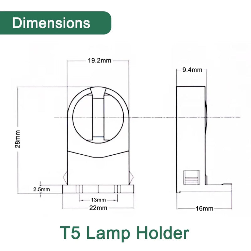 Helnys T5 Base Socket Lamp Holder 10pcs