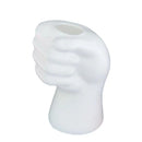 Helnys Hand Shape Flower Vase, White Imitation Ceramic Pot for Modern Home Decor