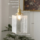 Helnys Ice Cube Glass LED Pendant Lights - Modern Hanging Lamp Chandelier