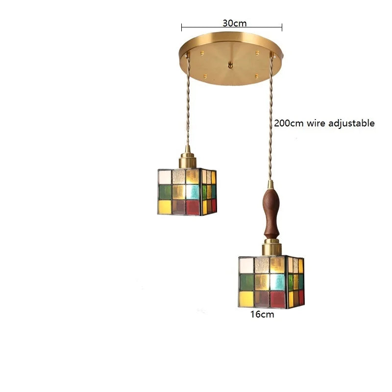 Helnys Glass LED Hanging Light Copper Socket Modern Pendant Lamp