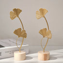 Helnys Nordic Gold Ginkgo Leaf Sculpture for Luxury Home Decor