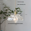 Helnys Clear Glass Flower LED Pendant Light - Modern Adjustable Hanging Lamp