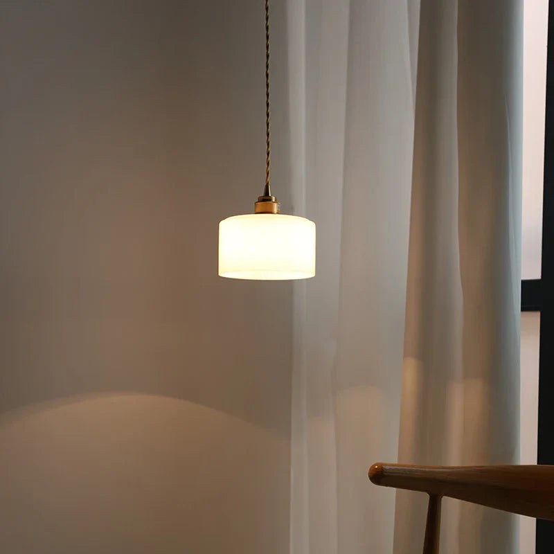 Helnys Nordic Copper Glass LED Pendant Light for Home Decor