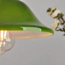 Helnys Green Glass LED Pendant Lights for Reading and Dining Room