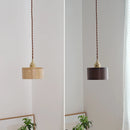 Helnys Nordic Modern Ash Walnut Wood Copper LED Pendant Lights for Home Indoor Decor