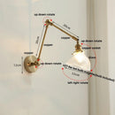 Helnys Brass LED Wall Light with Swing Arms & Pull Chain Switch