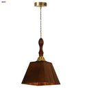 Helnys Walnut Wood LED Pendant Light Fixture for Bedroom Living Room