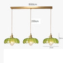 Helnys Vintage Green Glass LED Pendant Lights - Loft Style Industrial Hanging Lamp