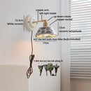 Helnys Ceramic Glass LED Wall Light Mirror for Bathroom and Bedroom