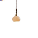 Helnys Round LED Pendant Light - Japan Style Chandelier Wood/Ceramic/Copper