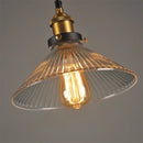Helnys Retro Loft Edison Pendant Light with Glass Lampshade