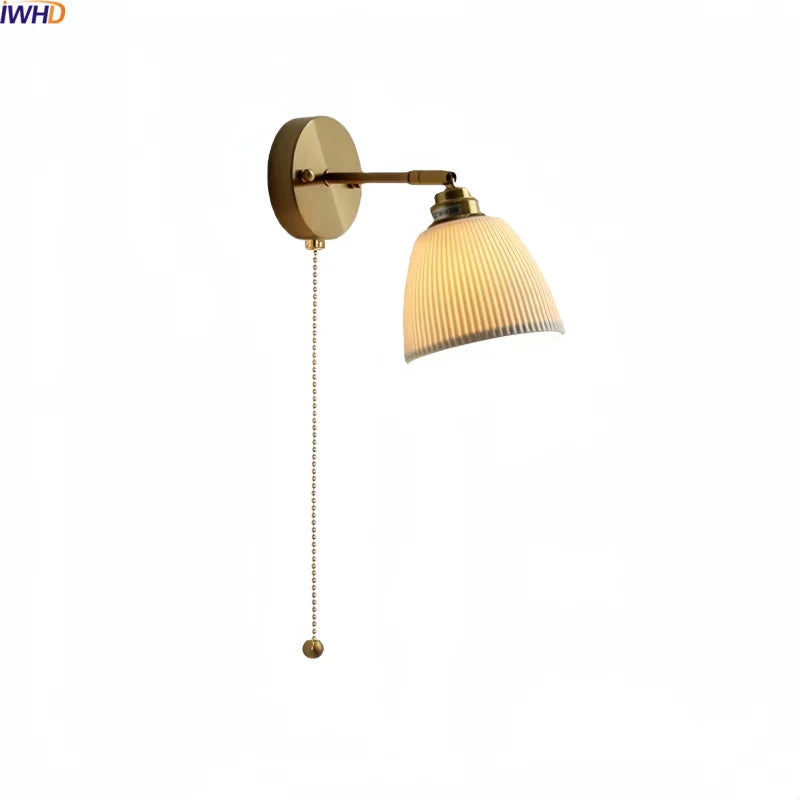 Helnys Ceramic Shade Wall Sconce Art Decor Stair Lighting Fixture Mirror Light