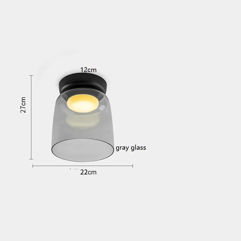 Helnys Amber Glass LED Pendant Lights - Nordic Modern Hanging Lamp