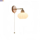 Helnys Nordic LED Wall Light Copper Arm White Glass Bedside Lamp