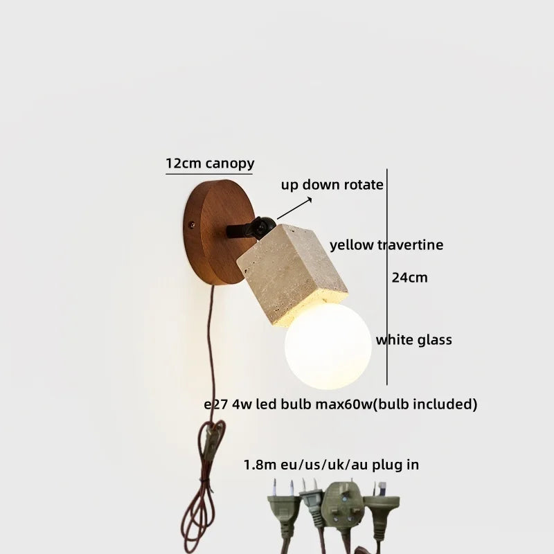 Helnys White Glass Ball LED Wall Sconce for Bedroom, Living Room & Stair Light