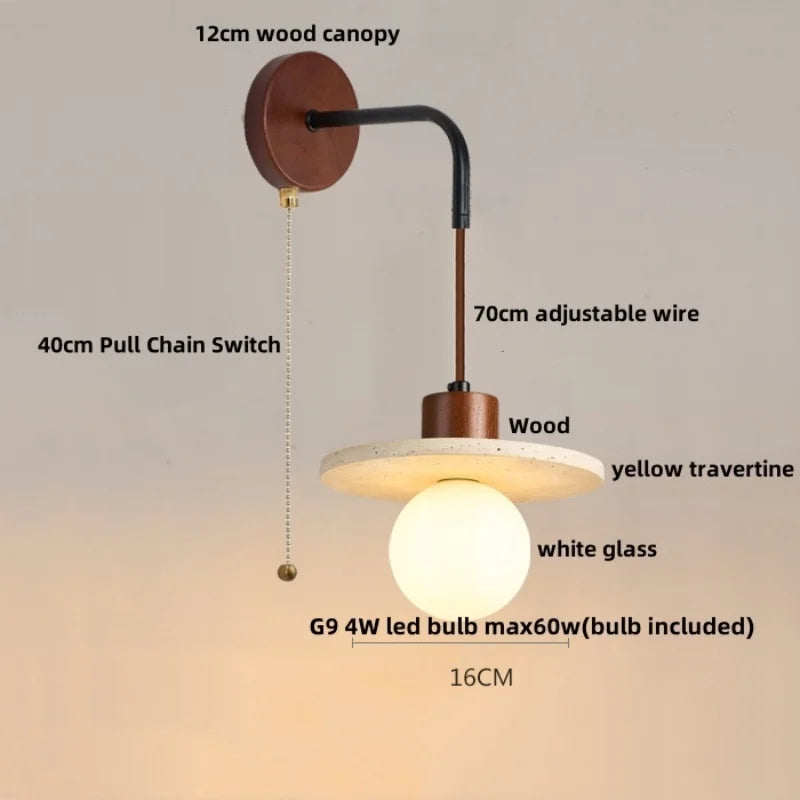 Helnys White Glass LED Wall Light Fixture Modern Nordic Bedroom Sconce