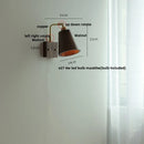 Helnys Loft Wood LED Wall Light Vintage Walnut Rotatable Bedside Lamp