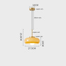 Helnys Yellow Glass LED Pendant Lights 40W Copper Nordic Modern Hanging Lamparas